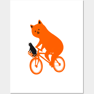 Happy go Lucky Cat 3R ride to the moon Posters and Art